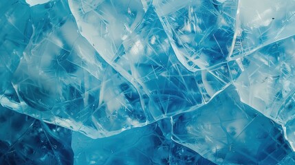 Fototapeta premium Blue ice texture background with geometric shapes