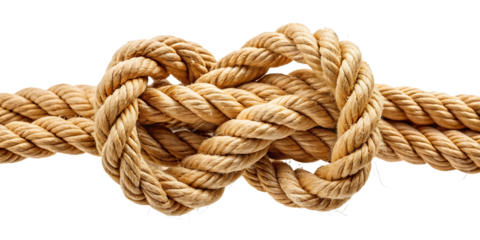 rope with knot isolated on white background.AI GENERATED