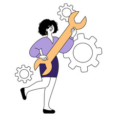 Businesswoman. Flat Vector Illustration