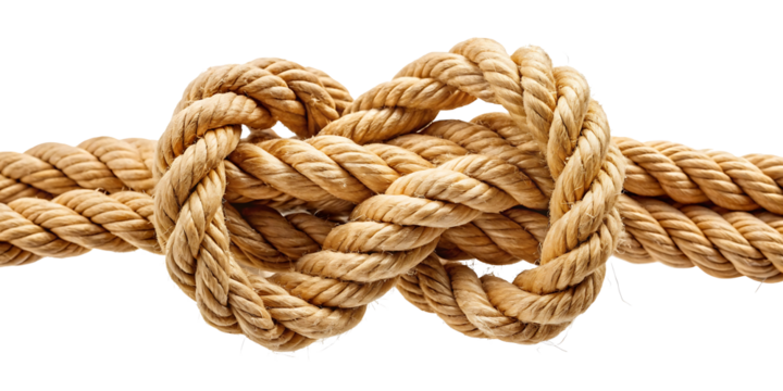 rope with knot isolated on white background.AI GENERATED