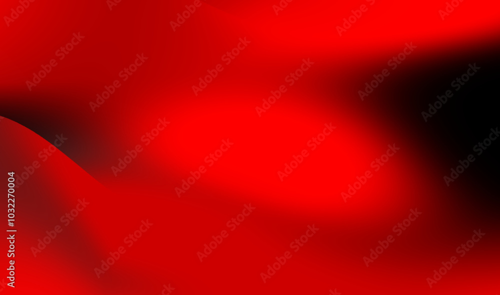 Poster abstract red and black wave pattern showcasing smooth gradients and dynamic shapes in a bold artisti