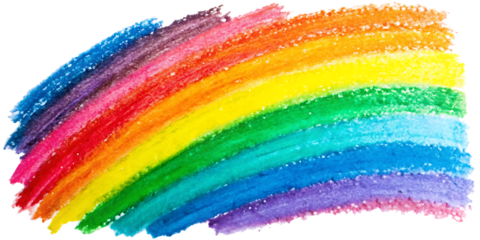 rainbow colored drawn colorful scribble wax pastel isolated on white background.AI GENERATED