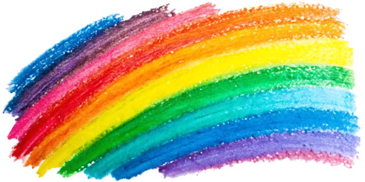 rainbow colored drawn colorful scribble wax pastel isolated on white background.AI GENERATED