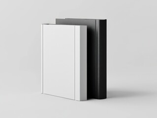 Hardcover corporate binder book mockup, standing on a minimal background