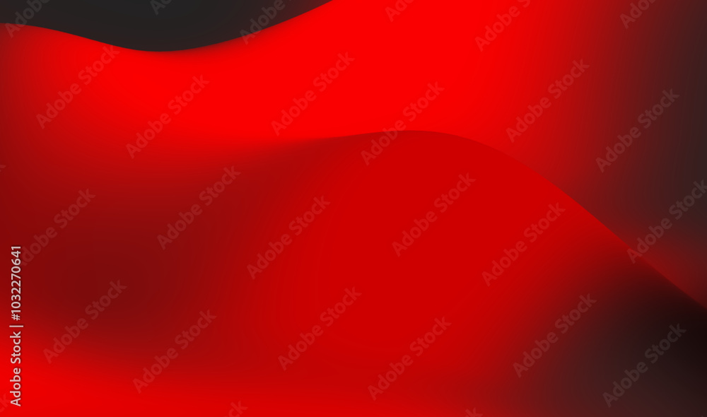Poster abstract red and black wave pattern showcasing smooth gradients and dynamic shapes in a bold artisti