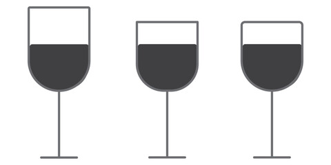 glass icon set, drink glass line vector, editable stroke , vector illustration 