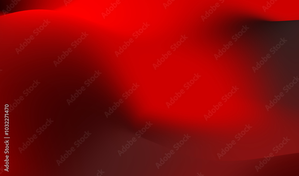 Poster abstract red and black wave pattern showcasing smooth gradients and dynamic shapes in a bold artisti