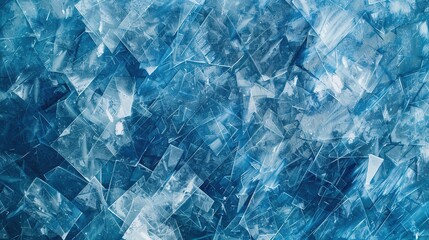 Obraz premium Blue ice texture background with geometric shapes