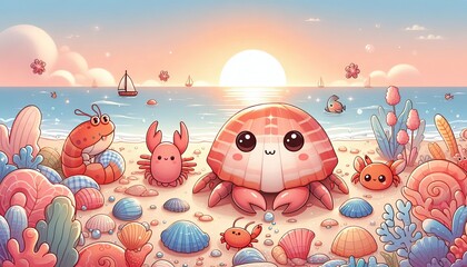 Cartoon vector illustration of a smiling child enjoying a hamburger, a funny design for a holiday food poster