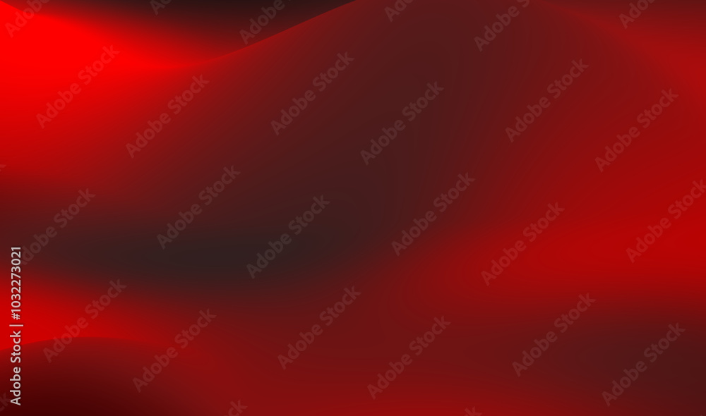 Poster abstract red and black wave pattern showcasing smooth gradients and dynamic shapes in a bold artisti