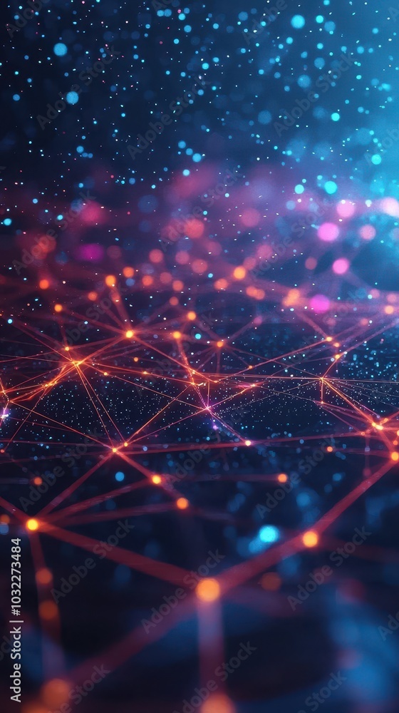 Poster digital futuristic background with grid lines