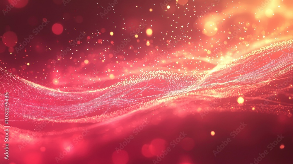 Poster abstract digital background with flowing lines and lights