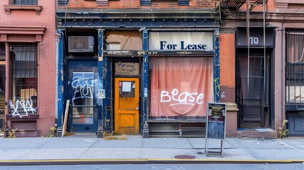 Era's End: Forlorn Traditional Retail Shopfront with Faded Signage and Empty Displays, Marking a New Era for Commerce