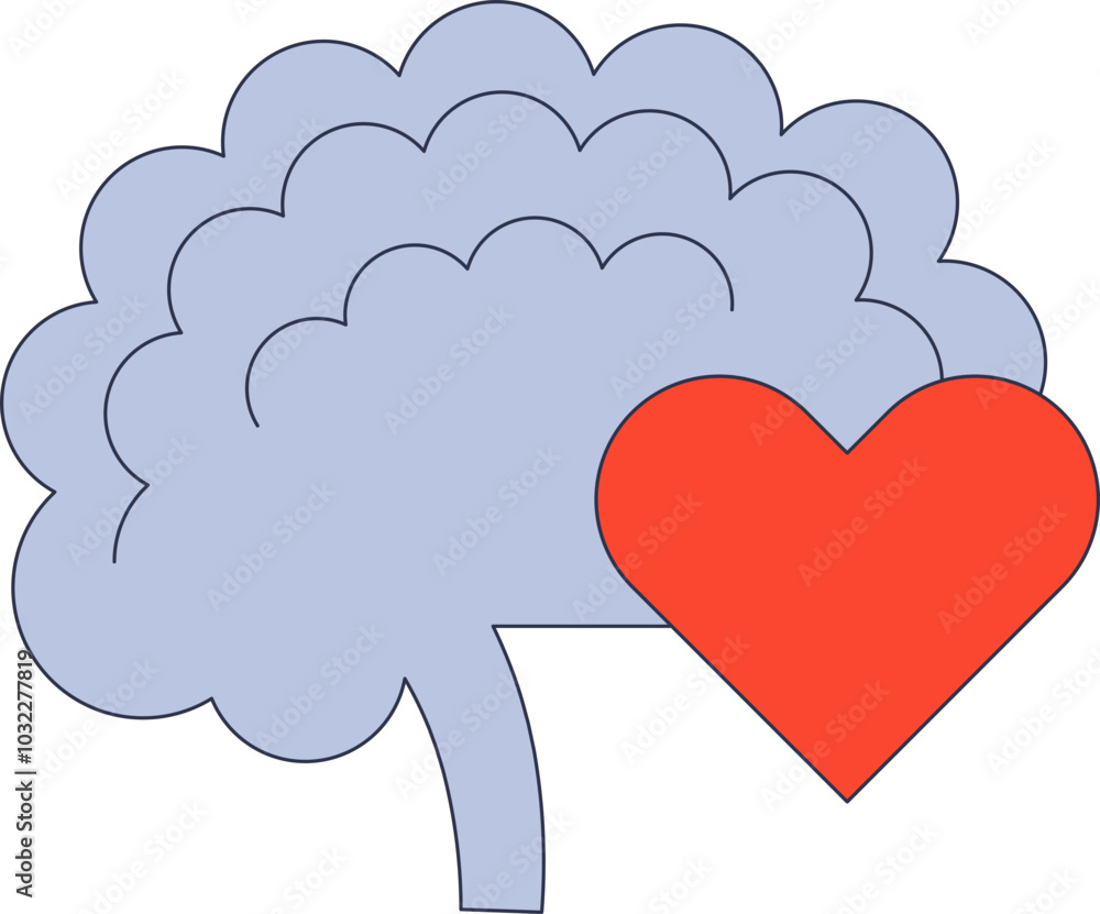 Poster a brain and heart intertwined, symbolizing the balance of logic and emotion.