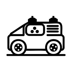 Simple Line Art of a Delivery Van Design