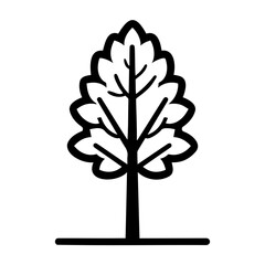 Simple Black and White Tree Icon Design