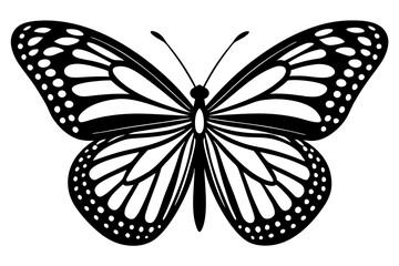 monarch butterfly silhouette vector icon