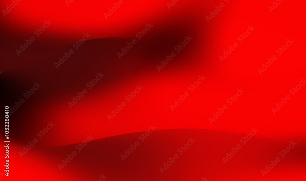 Poster abstract red and black wave pattern showcasing smooth gradients and dynamic shapes in a bold artisti