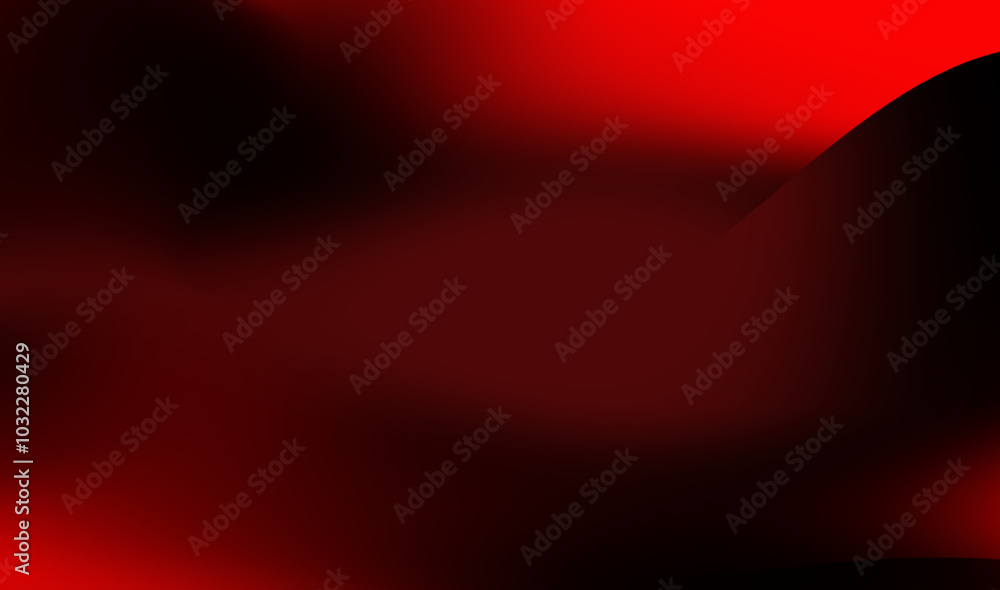 Poster abstract red and black wave pattern showcasing smooth gradients and dynamic shapes in a bold artisti