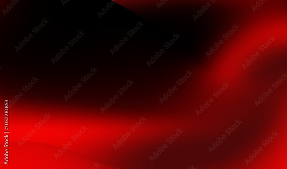 Poster abstract red and black wave pattern showcasing smooth gradients and dynamic shapes in a bold artisti
