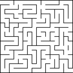 A maze with black lines on a white background