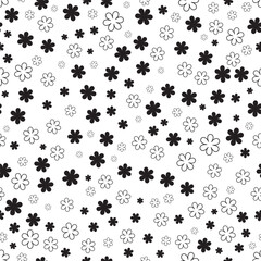 Chic and classic monochrome floral motif