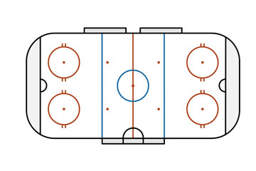 Ice Hockey Rink standard dimensions With Line Color, Coach table for tactic presentation
