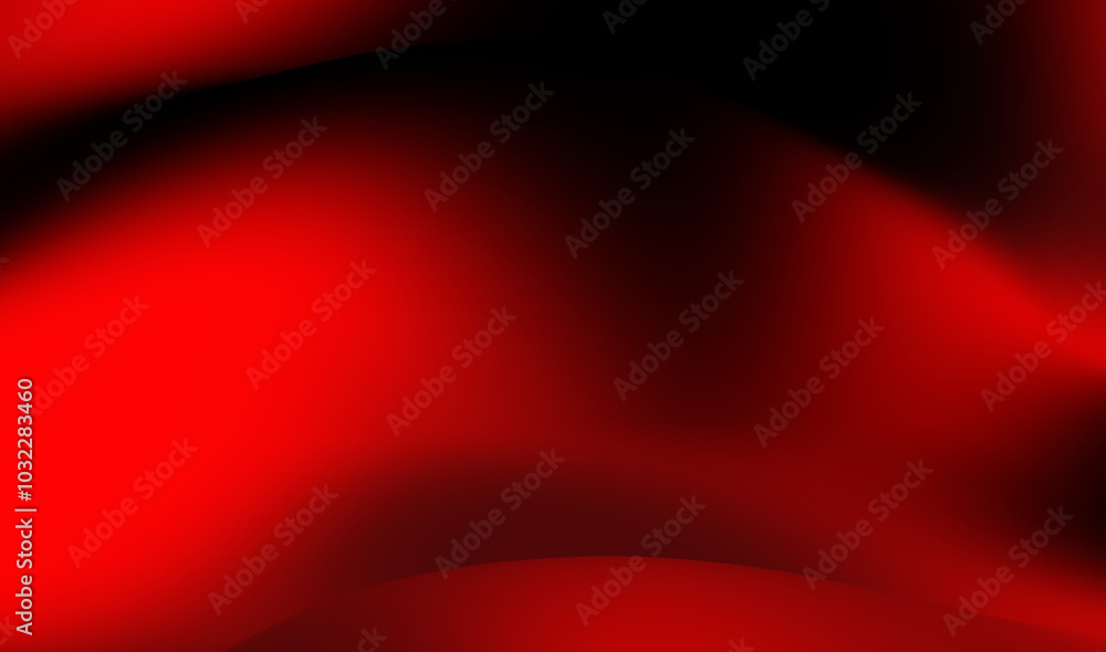 Poster abstract red and black wave pattern showcasing smooth gradients and dynamic shapes in a bold artisti