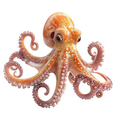 Colorful octopus with detailed tentacles, showcasing its unique form in a vibrant underwater scene.