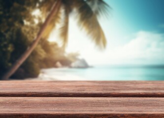Ready for a vacation. tropical beach with green palm trees