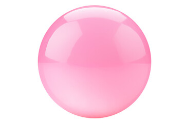 Puffed round pink chewing gum isolated on a transparent background.