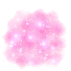 Magical pink smoke effect glittering with stars with glowing particles vapor and brilliant stardust