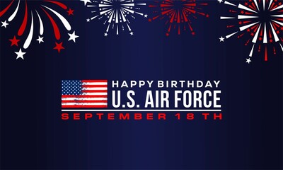US Air Force Birthday September 18th Background Vector Banner