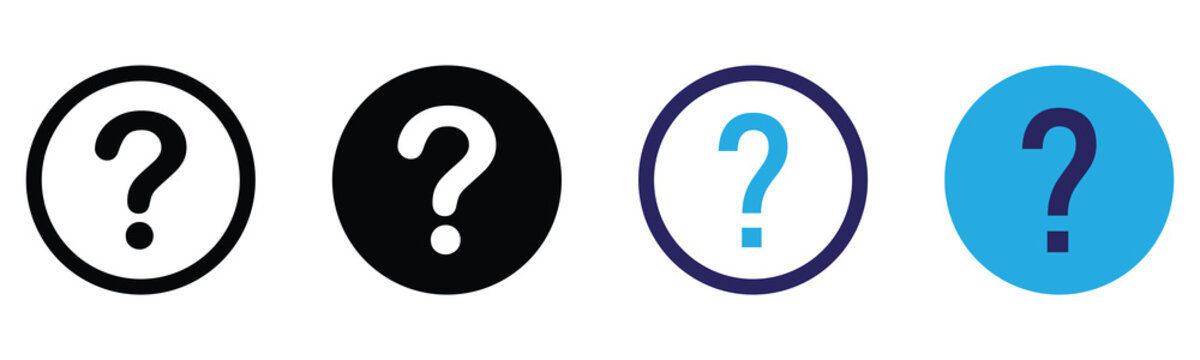 Question mark flat Icon set vector sign symbol help ask faq support icon