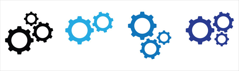 gears isolated on white, settings icon