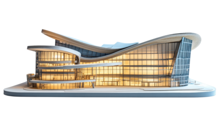 Modern architectural design, Transparent background
