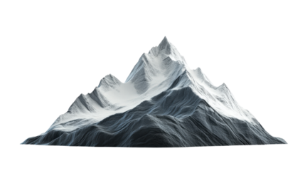 Mountain peak, dramatic landscape, Transparent background