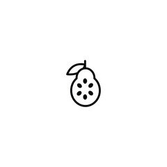 Pear Fruit Icon Line Design