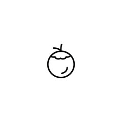 Coconut Fruit Icon Line Design