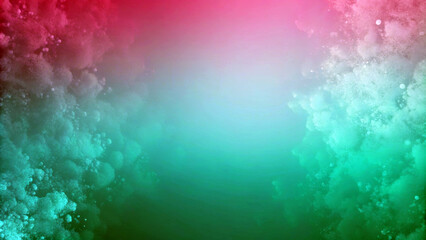Obraz premium Soft clouds of pink and green blend together, creating a gentle gradient in the background. Light and shadow play subtly across the colored sections, adding depth and a dreamlike quality.AI generated.