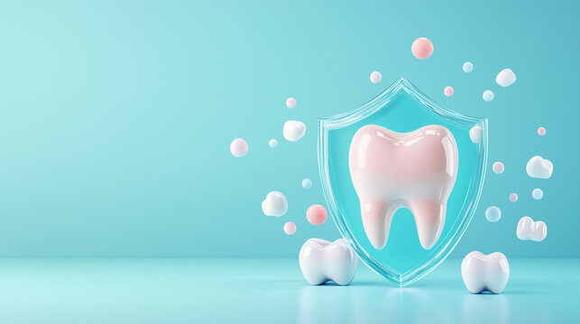Tooth protection concept with shield and bubbles