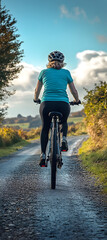 Fototapeta premium Cycling Through Autumnal Woods 