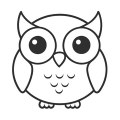 Minimalist Cartoon Owl Vector Illustration with Clean Lines.