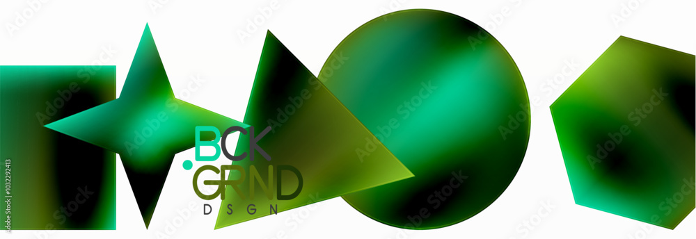Poster neon color geometric shapes square triangle circle abstract background. vector illustration for wall