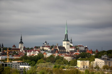 Obraz premium Tallinn Estonia 05 27 2022 . red tile roofs of Tallinn