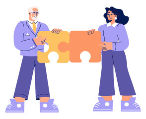 Older Businessman. Flat Vector Illustration