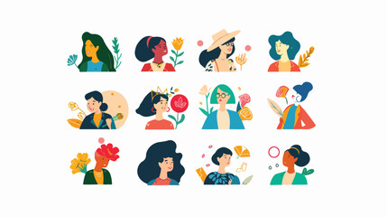 Fototapeta premium International Women's Day Icon Illustration of Women Shape