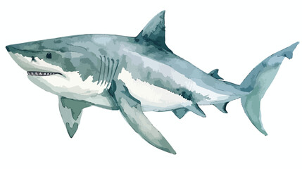 Elegant Invitation Design Template with White Shark Watercolor Illustration