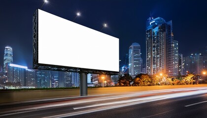 Billboard on night city background side