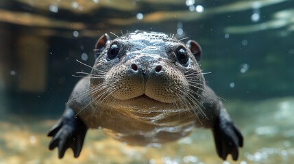 Platypus Swimming in Crystal Clear Stream